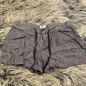 Old Navy Heather Blue Gray Linen Drawstring Shorts Size 6